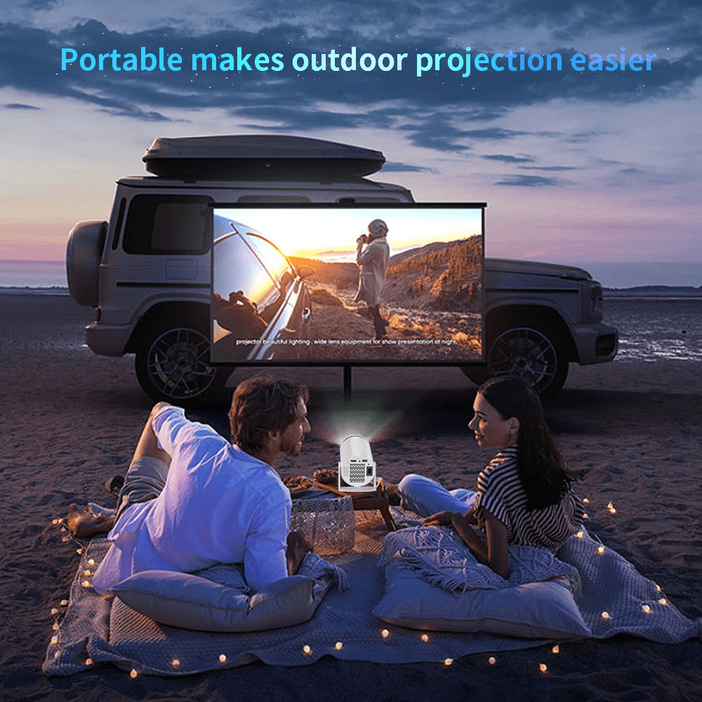 Projector with WiFi and Bluetooth 4K Mini Projector 1080P Full HD Portable Outdoor Movie Projector without Screen with Remote