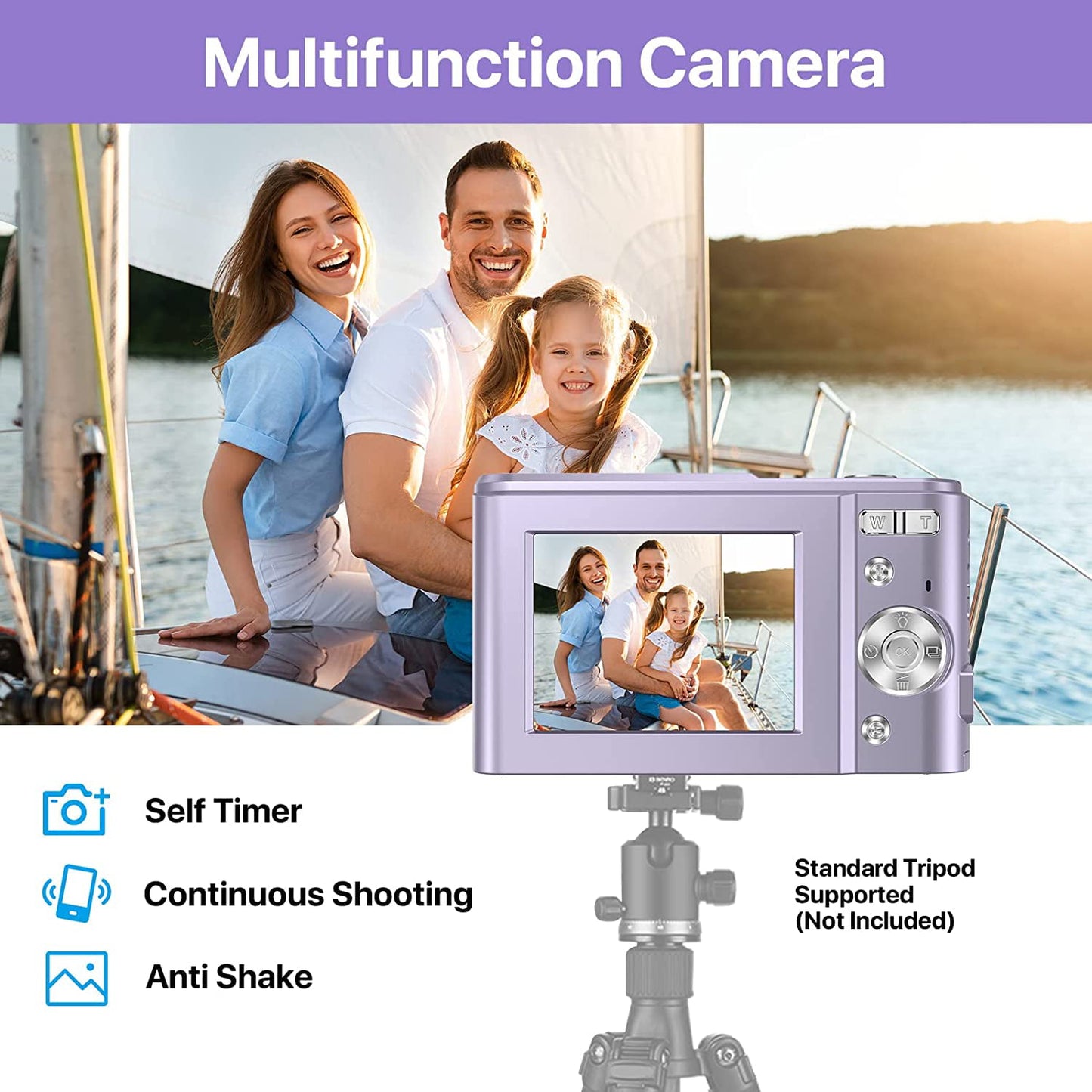 ACTITOP Kids Digital Camera, FHD 1080P 36MP 16X Digital Zoom, Compact Mini Camera