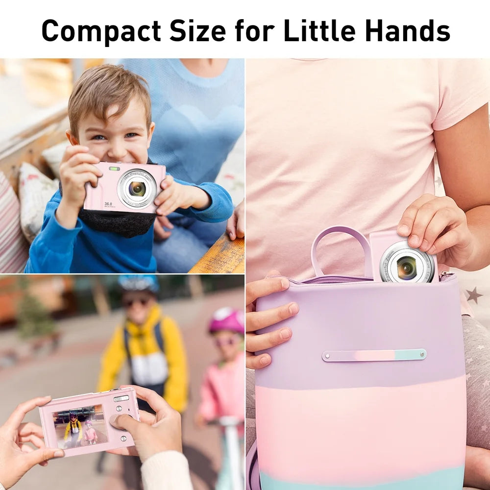 ACTITOP Digital Camera 1080P Compact Mini Camera 36MP 2.4inch Rechargeable Pocket Camera with 16X Digital Zoom for Kids Students Teens