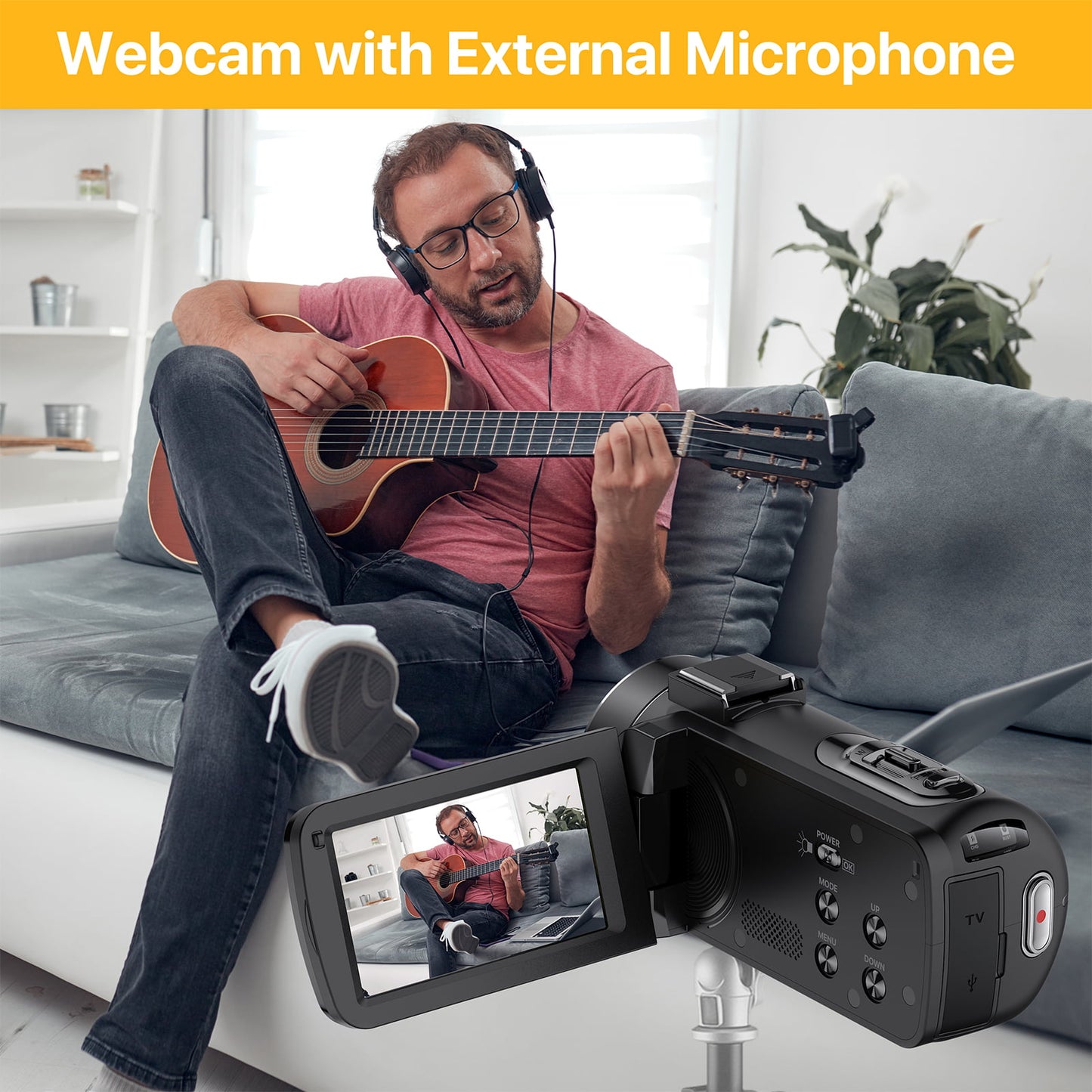 Video Camera Camcorder Ultra FHD 1080P 30FPS 24MP YouTube Vlogging Camera 3.0 Touch Screen 16X Digital Zoom with Remote Control Microphone 2 Batteries
