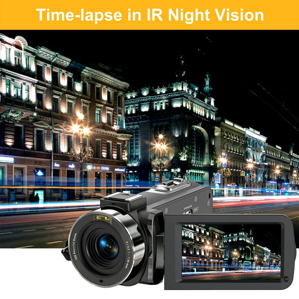 Video Camera Camcorder Ultra FHD 1080P 30FPS 24MP YouTube Vlogging Camera 3.0 Touch Screen 16X Digital Zoom with Remote Control Microphone 2 Batteries