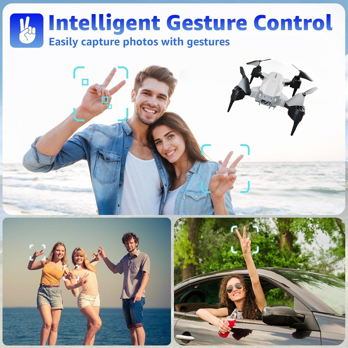 Drones with Dual Camera for adults & Kids,4K HD FPV Mini Drones lightweight Anti-Shake with Obstacle Avoidance for Beginner