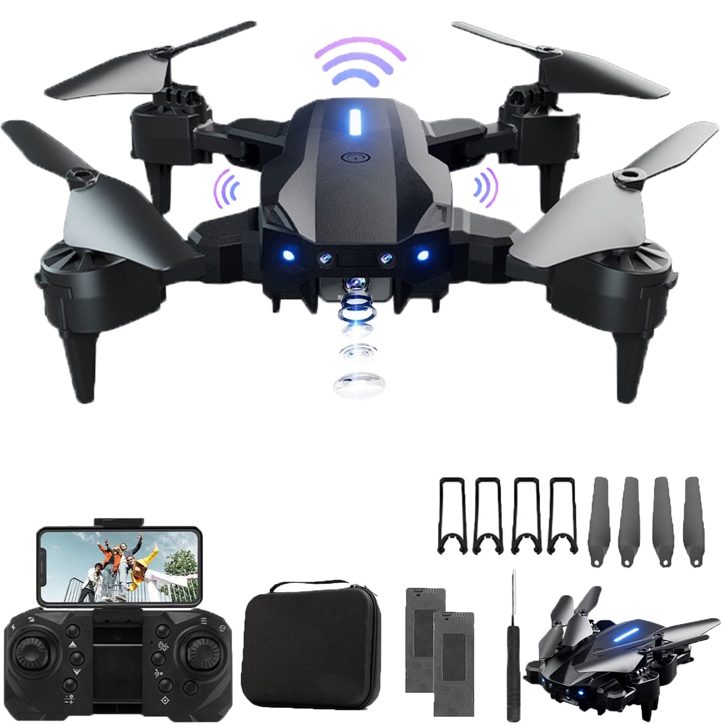 Drones with Camera for adults & Kids,4K HD FPV Mini Drones lightweight Anti-Shake with Obstacle Avoidance for Beginner