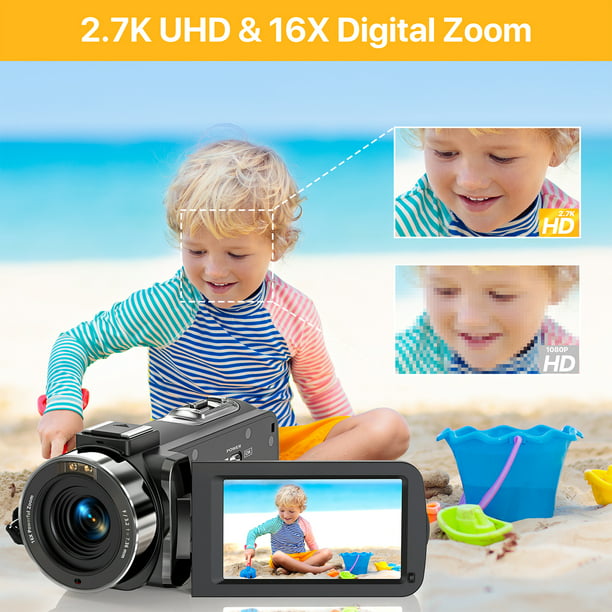 Video Camera Camcorder Ultra FHD 1080P 30FPS 24MP YouTube Vlogging Camera 3.0 Touch Screen 16X Digital Zoom with Remote Control Microphone 2 Batteries