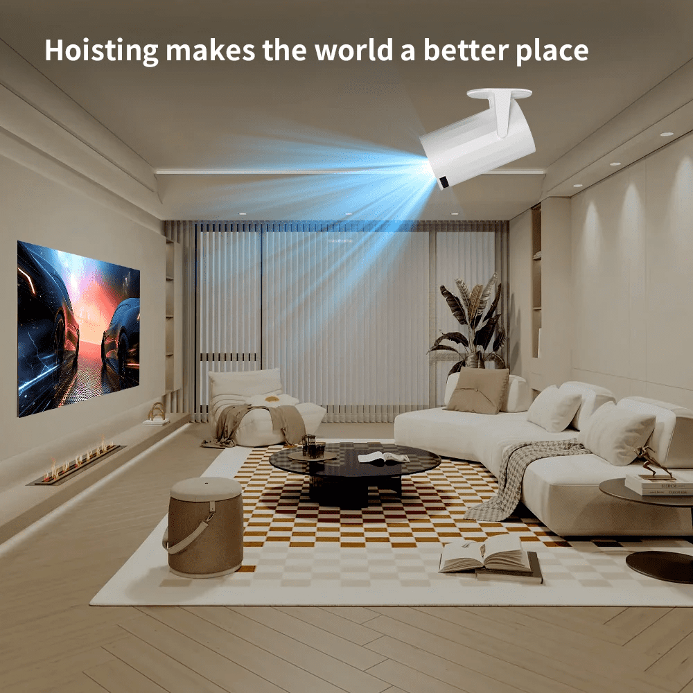 Projector with WiFi and Bluetooth 4K Mini Projector 1080P Full HD Portable Outdoor Movie Projector without Screen with Remote