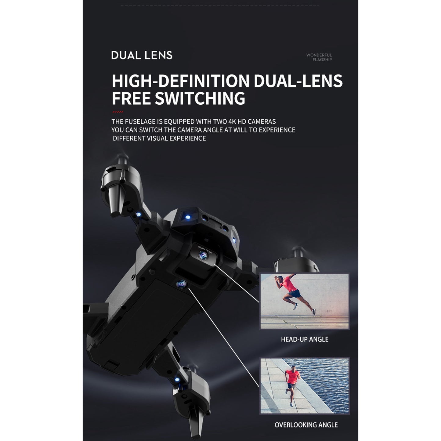Drones with Dual Camera for adults & Kids,4K HD FPV Mini Drones lightweight Anti-Shake with Obstacle Avoidance for Beginner
