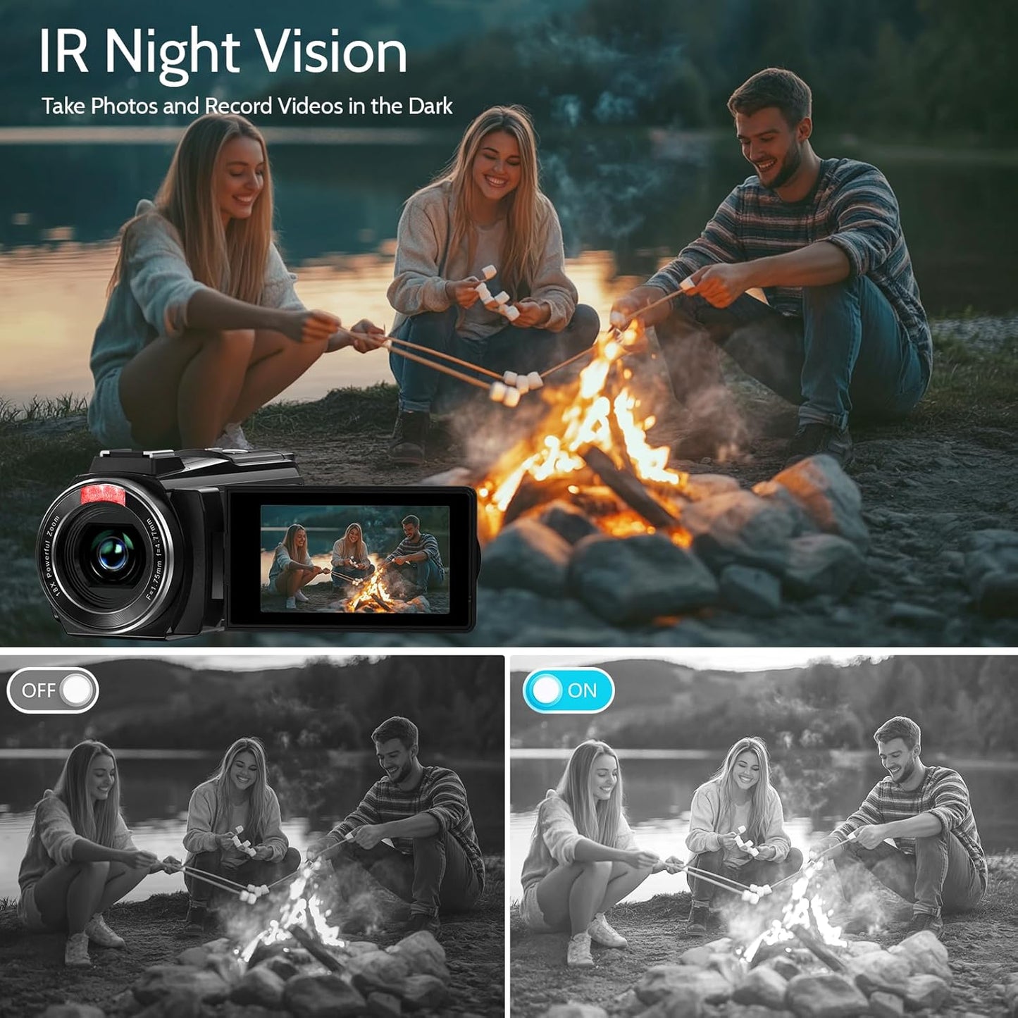 Video Camera Camcorder 8K 88MP Wifi Vlogging Camera for Youtube with 32GB SD Card,18X Digital Zoom 3.0 Inch 270 Flip Screen with Mic