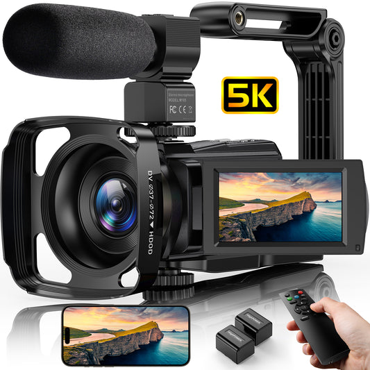 5K HD Video Camera for Youtube Camcorder 48MP 60FPS with WiFi Vlogging Camera 16X Digital Camera IR Night Vision Recorder (2024 Newest 5K Camcorder)